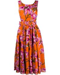 Samantha Sung Jurk Met Bloemenprint - Oranje