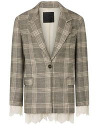 Liu Jo - Check Blazer With Lace Details - Lyst