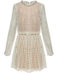 Self-Portrait - Robe Longue À Empiècements En Dentelle - Lyst