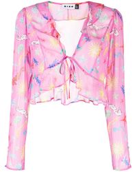 RIXO London - Top Neelu Con Scollo A V - Lyst