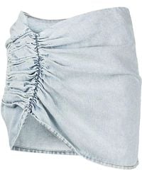 The Mannei - Asymmetric Ruched Denim Skirt - Lyst