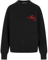 MSGM - Embroidered Logo Crew-Neck Sweatshirt - Lyst