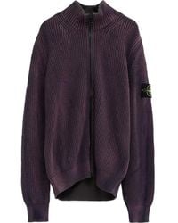 Stone Island - Gerippter Cardigan mit Reißverschluss - Lyst