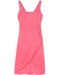 ARMANI EXCHANGE - Wrap-Skirt Midi Twill Dress - Lyst