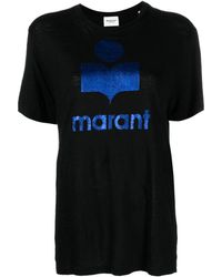 Isabel Marant - Zewel Logo-print Linen T-shirt - Lyst