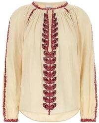 Isabel Marant - Lena Embroidered Cotton Blouse - Lyst