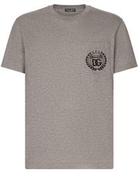Dolce & Gabbana - T-shirt en coton à logo brodé - Lyst