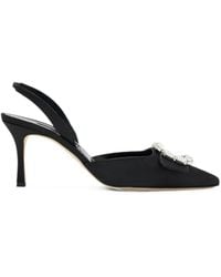 Manolo Blahnik - Maysale Crystal-Buckle Slingback Pumps - Lyst