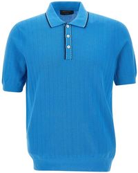 Gran Sasso - Ribbed-Knit Polo Shirt - Lyst