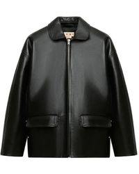 Marni - Zip-Up Leather Jacket - Lyst