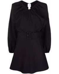 Patou - Balloon-Sleeve Belted Mini Dress - Lyst