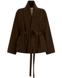 Uma Wang - Veste Ceinturée À Col Châle - Lyst
