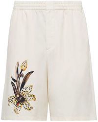 Prada - Floral-print Silk Bermuda Shorts - Lyst