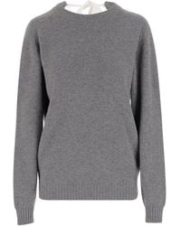 Carven - Neck-Tie Cashmere Sweater - Lyst