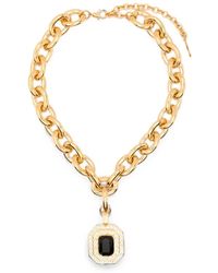 Alessandra Rich - Crystal-Embellished Curb-Link Necklace - Lyst