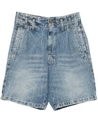 Cultura - Acid-Wash Pleated Shorts - Lyst