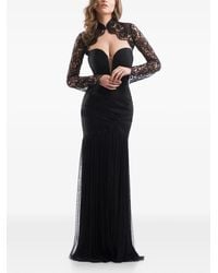 IMROSKA - Lace-Panelled Ruched Maxi Dress - Lyst