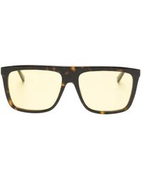 Saint Laurent - Tortoiseshell-Effect Square-Frame Sunglasses - Lyst