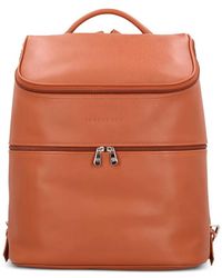 Longchamp - Le Foulonné Grained-Leather Backpack - Lyst