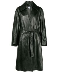 Bottega Veneta - Manteau en cuir à taille ceinturée - Lyst