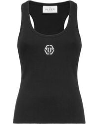 Philipp Plein - Ribbed Hexagon-Logo Tank Top - Lyst