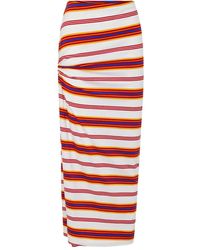 Rabanne - Striped Draped Skirt - Lyst