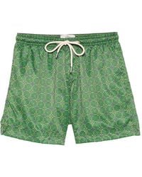 Peninsula - Caprera Geometric-Print Drawstring Swim Shorts - Lyst