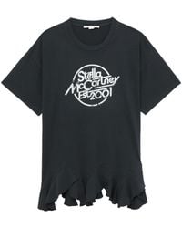 Stella McCartney - Logo-print Ruffle-hem T-shirt - Lyst