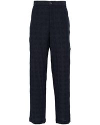 Emporio Armani - Check-pattern Crinkled Trousers - Lyst