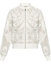 AllSaints - Jade Embroidered Sheer Bomber Jacket - Lyst