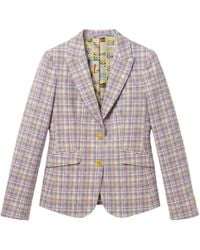 ABSEITS - Check-Pattern Notched-Lapels Blazer - Lyst