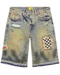 DIET STARTS MONDAY - Venice Distressed Patchwork Denim Shorts - Lyst