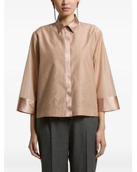 Peserico - Organza Satin-Trim Shirt - Lyst