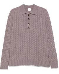 Eleventy - Cable-Knit Polo Sweater - Lyst