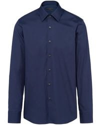 Prada - Long-Sleeved Poplin Shirt - Lyst