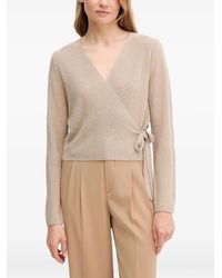 Ouí - V-Neck Tie Knitwear - Lyst