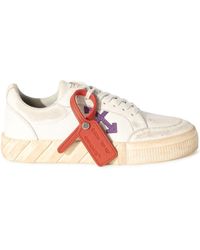 Off-White c/o Virgil Abloh - Vulcanized Logo-embroidered Leather Low-top Trainers - Lyst