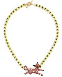 Marni - Deer-charm Crystal Chain Necklace - Lyst