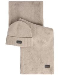 Barbour - Sweeper Legacy Ribbed-Knit Beanie Hat And Scarf Set - Lyst