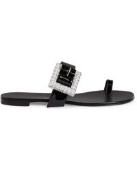 Giuseppe Zanotti - Miss Buckle Crystal-Embellished Patent Sandals - Lyst