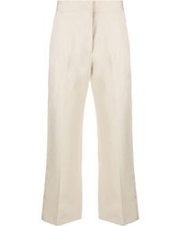 MSGM - Cropped Straight-leg Trousers - Lyst