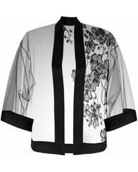 Carine Gilson - Floral Embroidered Tulle Robe - Lyst