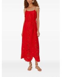 FARM Rio - Robe Mi-Longue À Fleurs Brodées - Lyst