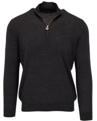Kiton - Half-Zip Wool Sweater - Lyst