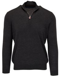 Kiton - Half-Zip Wool Sweater - Lyst