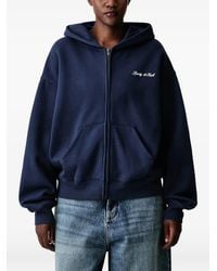 Sporty & Rich - Signature Logo-Embroidered Zip-Up Hoodie - Lyst