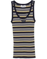 Miu Miu - Striped Cotton Tank Top - Lyst