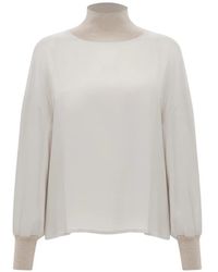 Lorena Antoniazzi - Contrast-Trim Long-Sleeve Top - Lyst