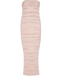 Balmain - Robe Bustier En Maille À Coupe Mi-Longue - Lyst