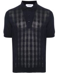 Lardini - Checked Cotton Polo Shirt - Lyst